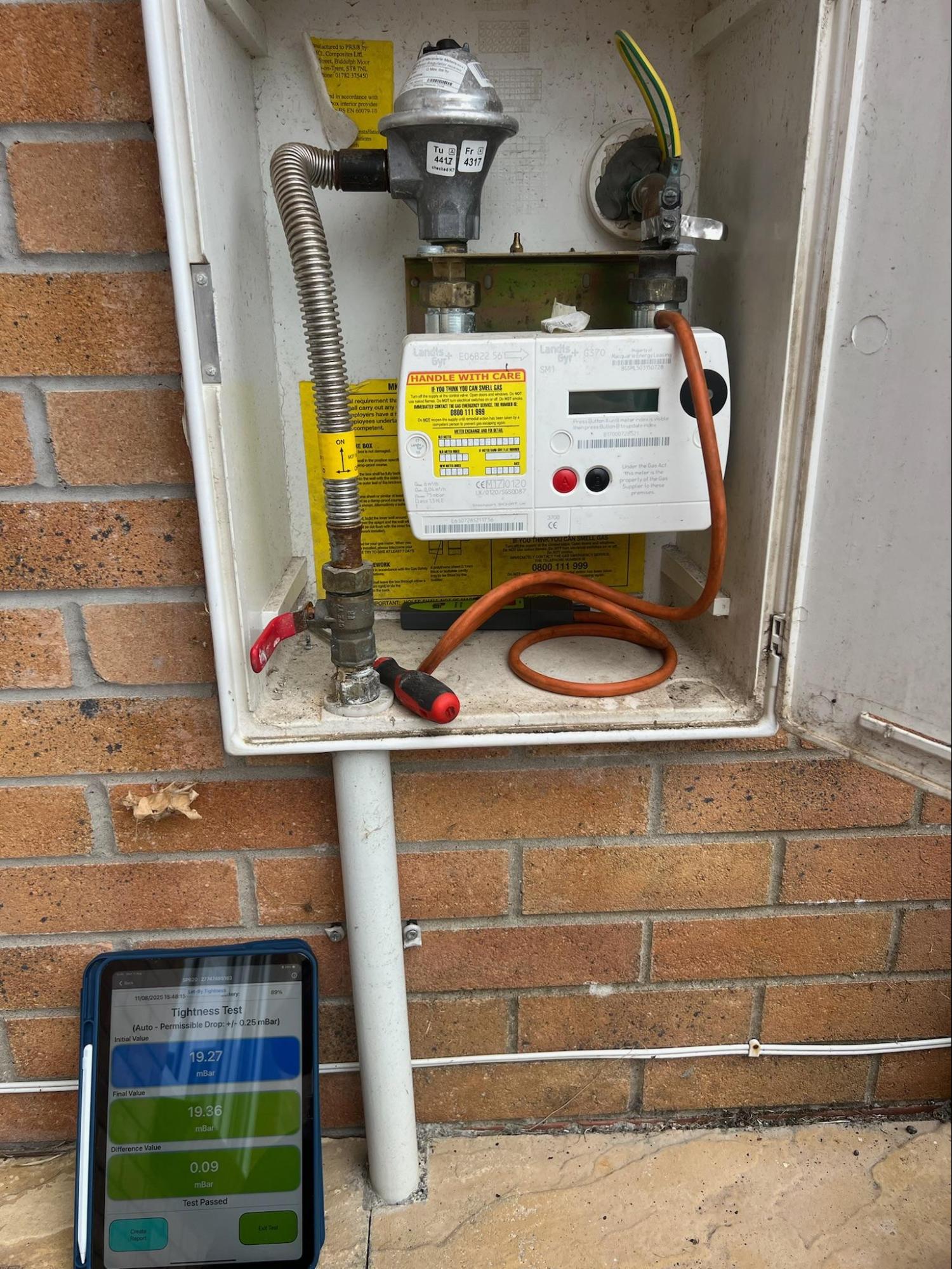 Gas safety inspection in progress