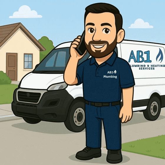 A Cartoon Image of an AB1 Plumbing & Heating Services Engineer