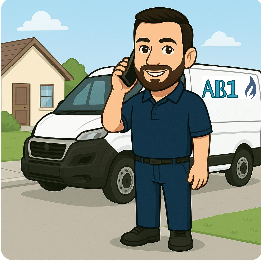 A Cartoon Image of an AB1 Plumbing Services Engineer